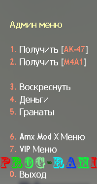 Админ Меню
